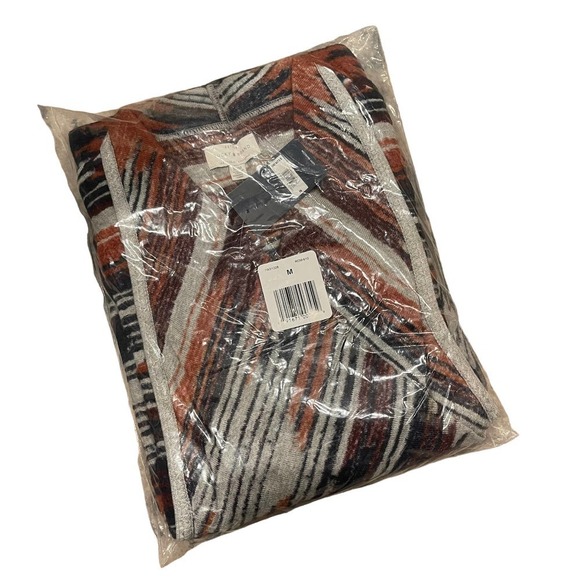 NEW Lucky Brand Aztec Open Front Drap Cardigan Women's Size Medium - Picture 4 of 8